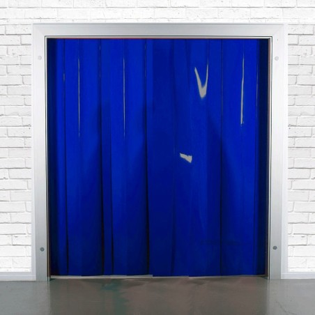 CORTINA DE TIRAS DE PVC EM CORES OPACAS - Azul, preto, branco, cinzento e laranja