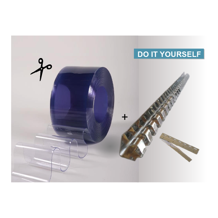 Kit de cortina de tiras de PVC para montar