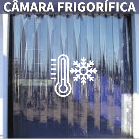 Cortina de tiras de PVC à medida para câmara frigorífica