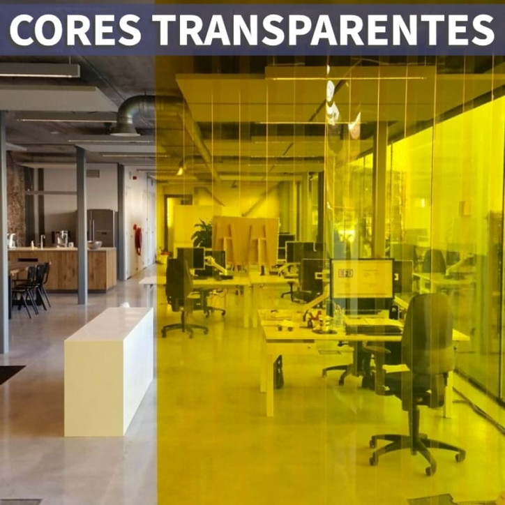 Cortina de tiras de PVC de cor transparente à medida