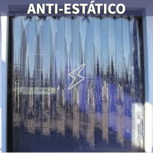 Cortina de tiras de PVC antiestática transparente