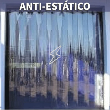 Cortina de tiras de PVC antiestática transparente