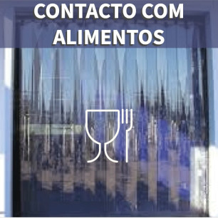 Cortina de tiras de PVC transparente para contacto alimentar