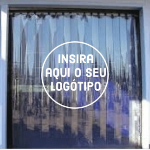 Cortina de tiras de PVC personalizada com logótipo