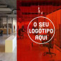 Cortinas de tiras de PVC personalizadas - impressão de logótipo Cortinas de tiras de PVC personalizadas - impressão de logótipo