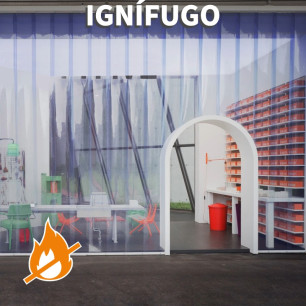 ROLO DE TIRAS DE PVC IGNÍFUGO TRANSPARENTE