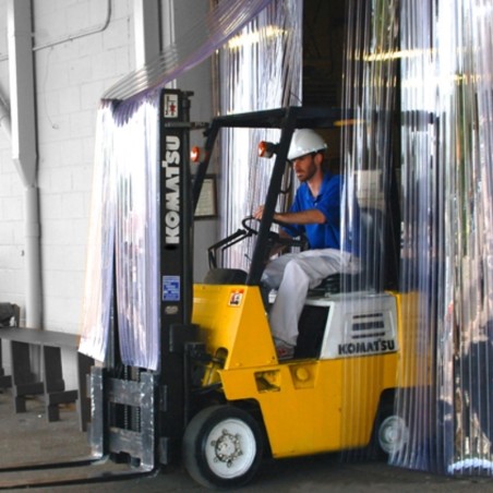 Cortina de tiras transparentes de PVC à medida para uso industrial