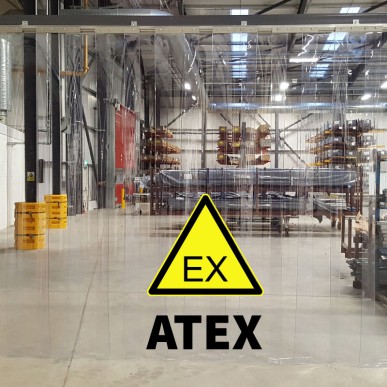 Cortina de tiras de PVC antiestática ATEX