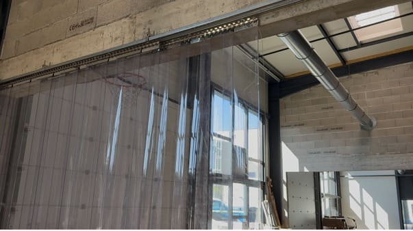 cortina de tiras de pvc deslizante transparente