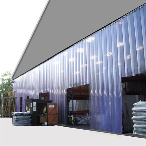 cortina de tiras PVC transparente em zona industrial