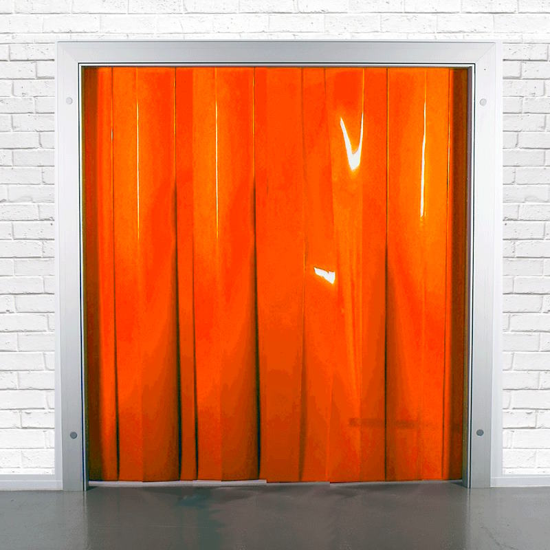 cortina tiras pvc laranja opaco